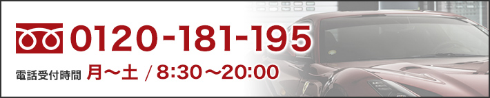 0120-181-195 電話受付時間 月〜土 / 8:30〜20:00 